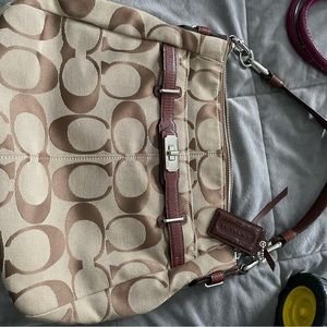 Coach bag with brown alligator trim, silver hardware *RARE*